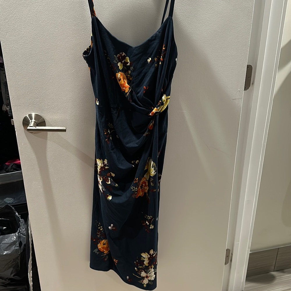 Navy dress with flower print
